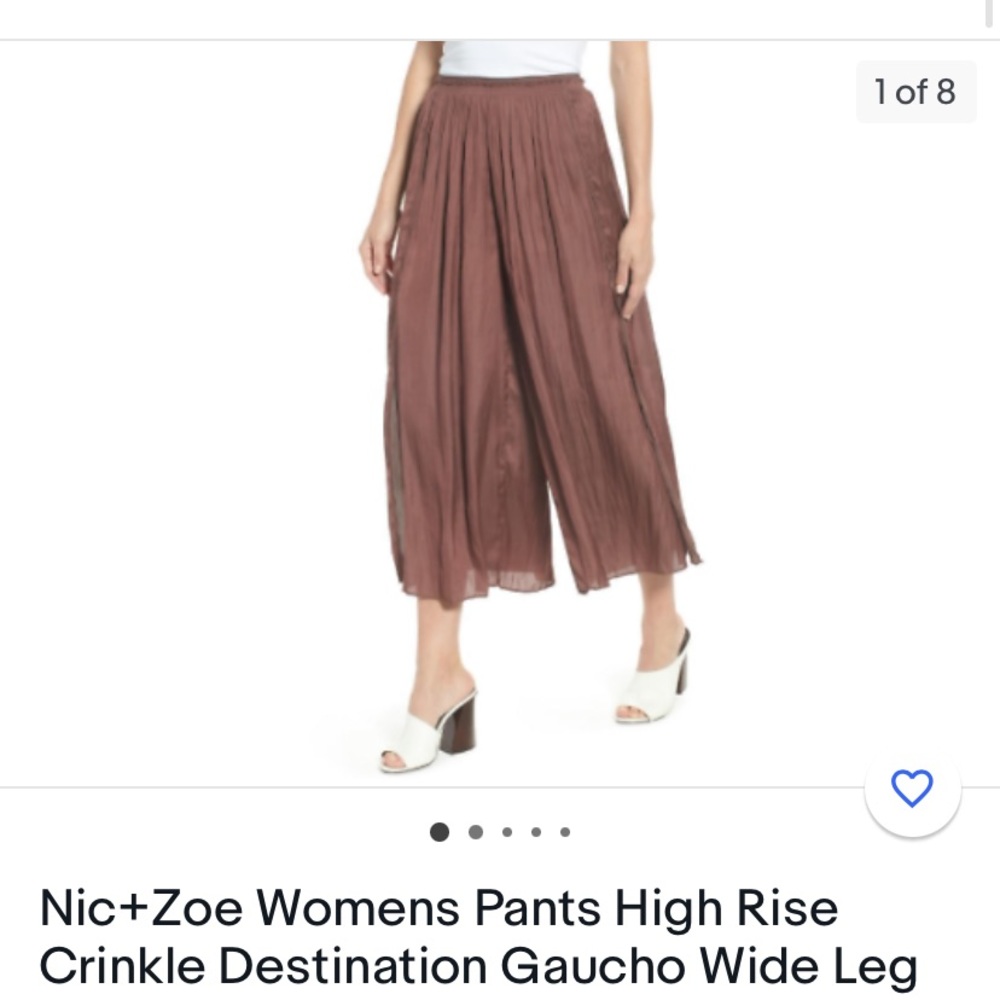 Nic & Zoe Destination Wide Leg  Groucho Pants. Size M.